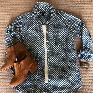 J. Crew 100% heavy cotton denim button up blouse
